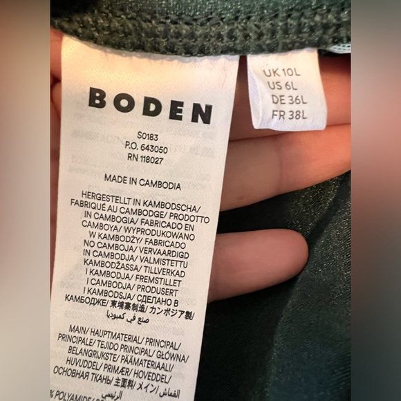 BODEN Levanzo Dk Green Sz 6 Long Halter One Piece Swimsuit Exc Cond Orig $110 - Picture 9 of 11